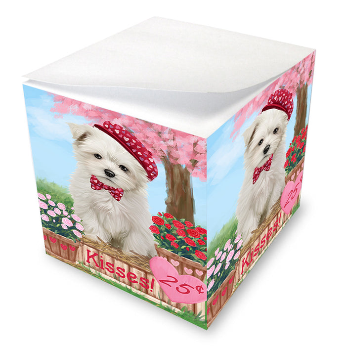 Rosie 25 Cent Kisses Maltese Dog Note Cube NOC54041