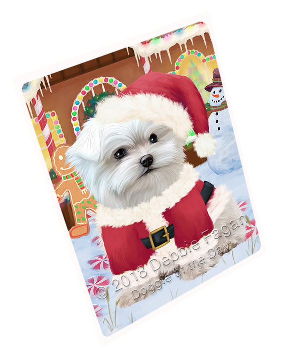 Christmas Gingerbread House Candyfest Maltese Dog Magnet MAG74493 (Small 5.5" x 4.25")