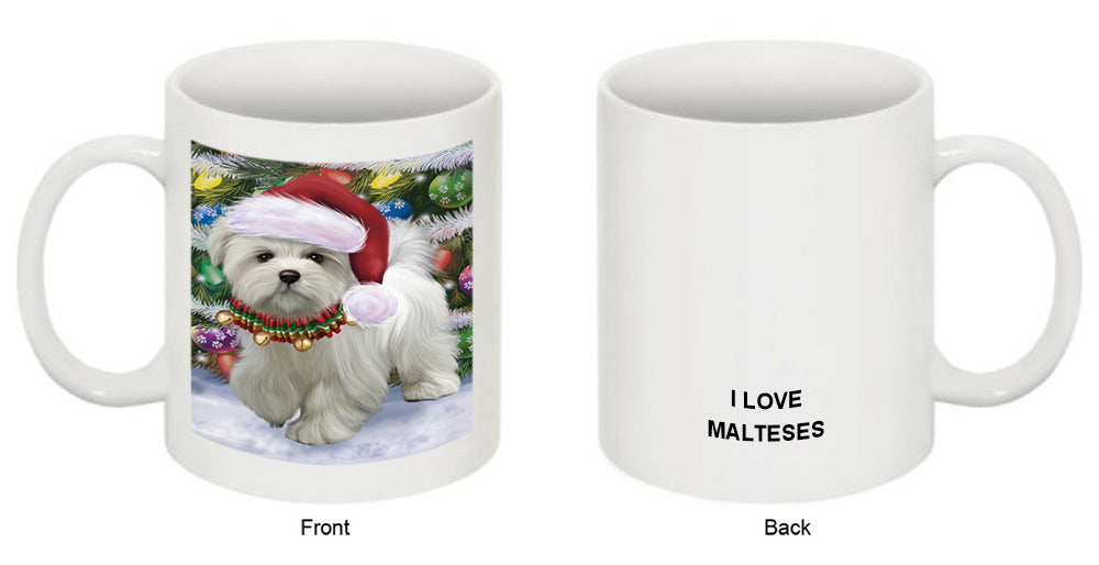 Trotting in the Snow Maltese Dog Coffee Mug MUG50844