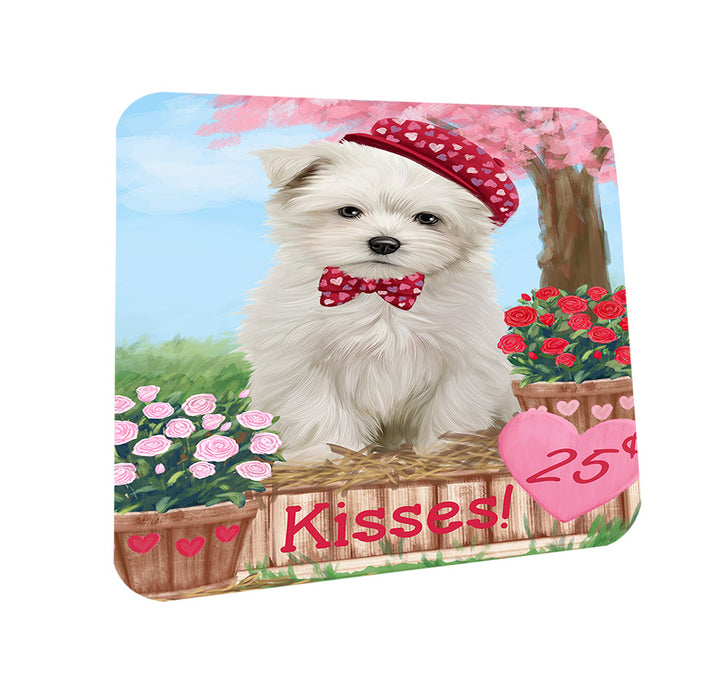 Rosie 25 Cent Kisses Maltese Dog Coasters Set of 4 CST55927