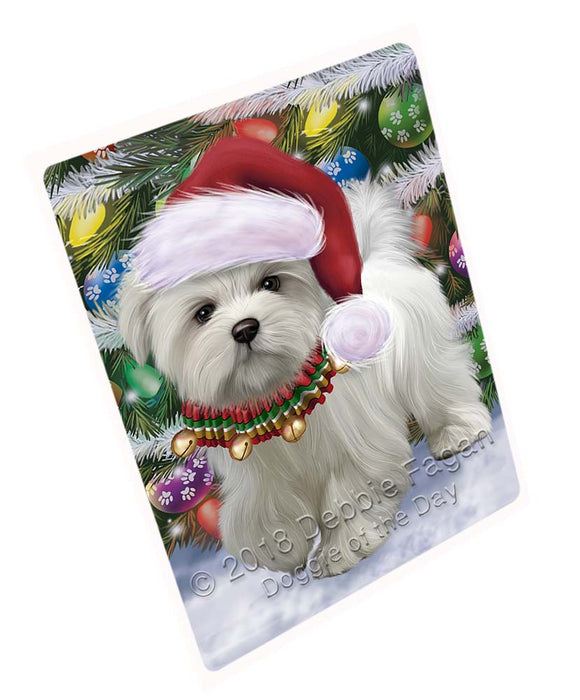 Trotting in the Snow Maltese Dog Magnet MAG71475 (Small 5.5" x 4.25")