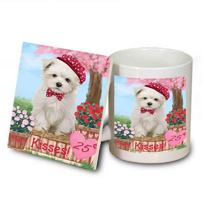 Rosie 25 Cent Kisses Maltese Dog Mug and Coaster Set MUC55961