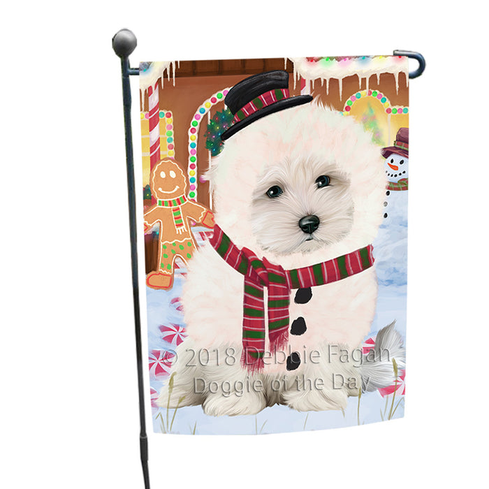 Christmas Gingerbread House Candyfest Maltese Dog Garden Flag GFLG57081
