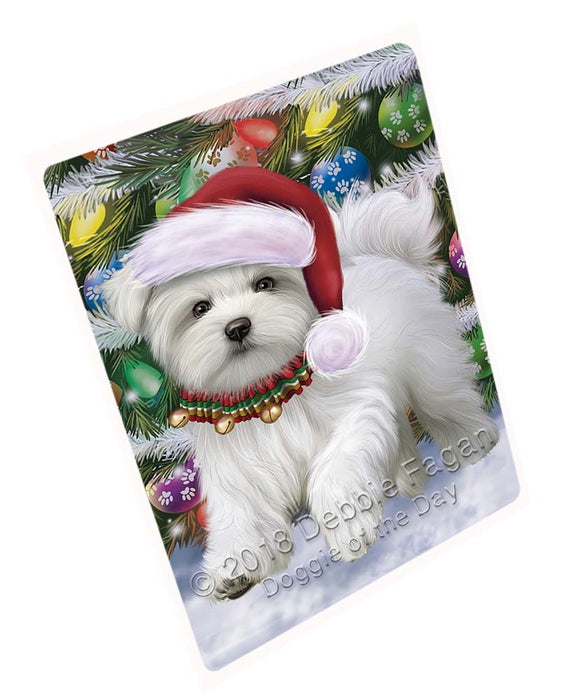 Trotting in the Snow Maltese Dog Magnet MAG71478 (Small 5.5" x 4.25")