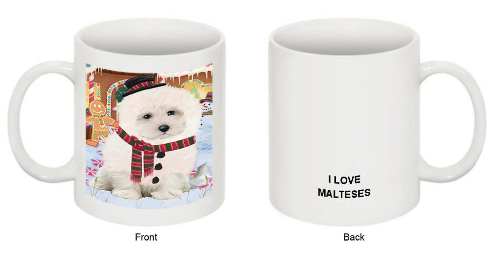 Christmas Gingerbread House Candyfest Maltese Dog Coffee Mug MUG51851