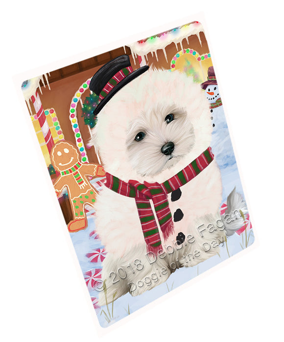 Christmas Gingerbread House Candyfest Maltese Dog Magnet MAG74496 (Small 5.5" x 4.25")