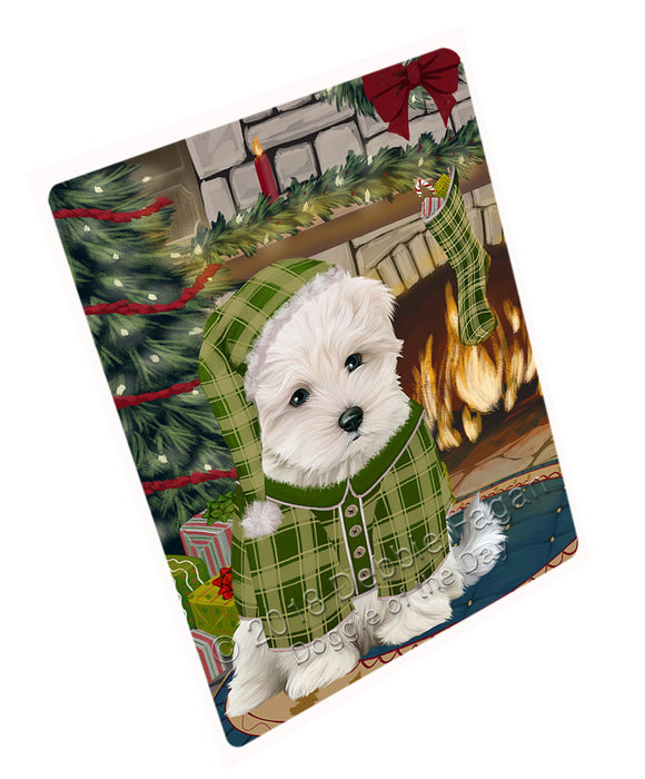 The Stocking was Hung Maltese Dog Magnet MAG71226 (Small 5.5" x 4.25")