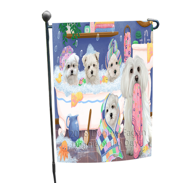 Rub A Dub Dogs In A Tub Malteses Dog Garden Flag GFLG57430