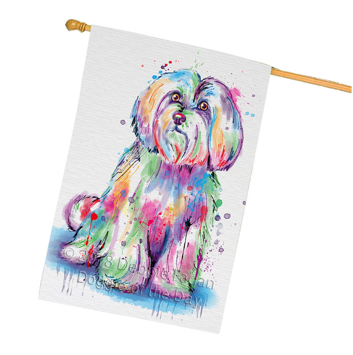 Watercolor Maltese Dog House Flag FLG65226
