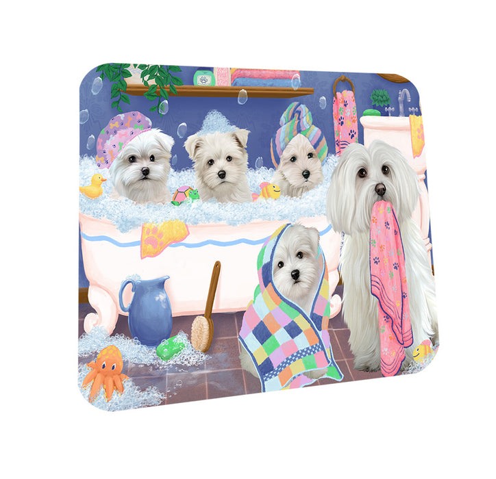 Rub A Dub Dogs In A Tub Malteses Dog Coasters Set of 4 CST56760