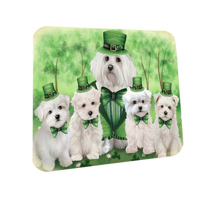 St. Patricks Day Irish Portrait Malteses Dog Coasters Set of 4 CST49290