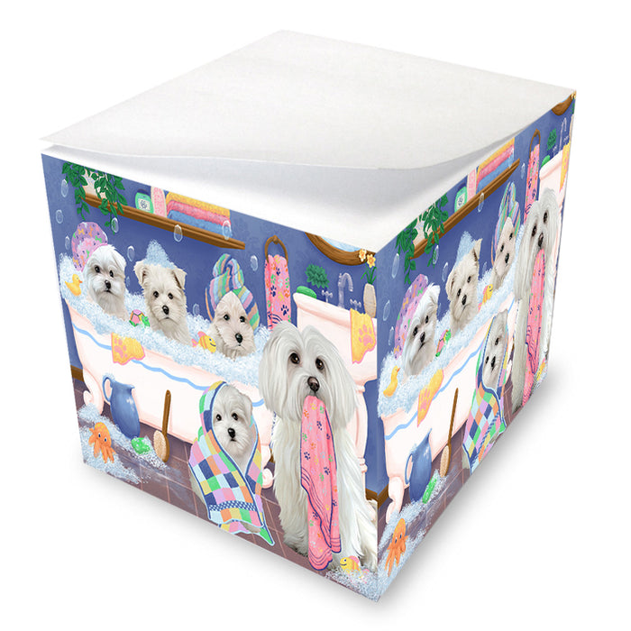 Rub A Dub Dogs In A Tub Malteses Dog Note Cube NOC54874