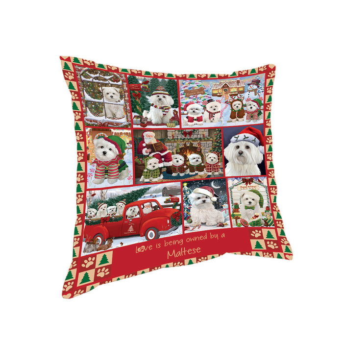 Love is Being Owned Christmas Maltese Dogs Pillow PIL85812