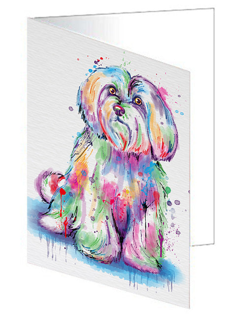 Watercolor Maltese Dog Handmade Artwork Assorted Pets Greeting Cards and Note Cards with Envelopes for All Occasions and Holiday Seasons GCD77072