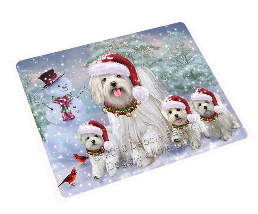 Christmas Running Family Malteses Dog Magnet MAG71547 (Small 5.5" x 4.25")