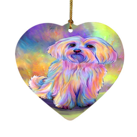 Paradise Wave Maltese Dog Heart Christmas Ornament HPOR57075