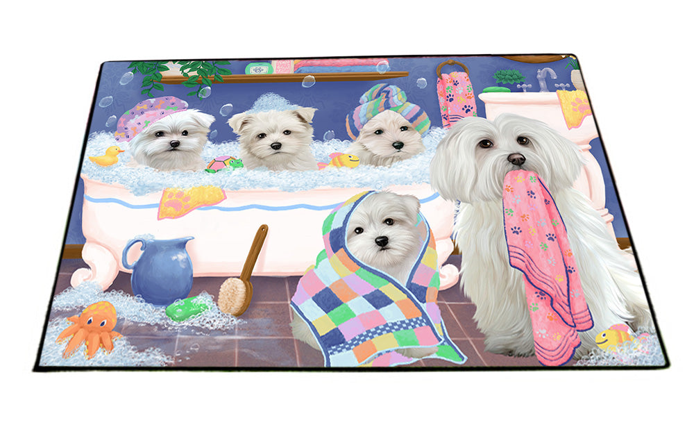 Rub A Dub Dogs In A Tub Malteses Dog Floormat FLMS53589