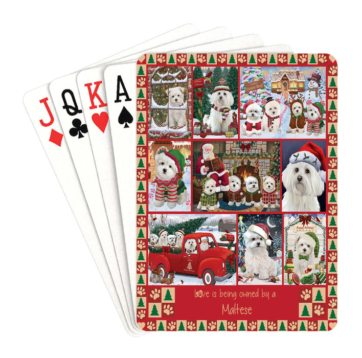 Love is Being Owned Christmas Maltese Dogs Playing Card Decks