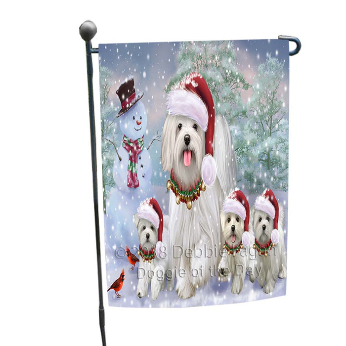 Christmas Running Family Malteses Dog Garden Flag GFLG55763