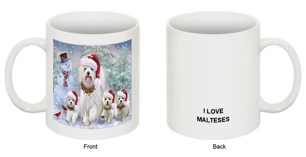 Christmas Running Family Malteses Dog Coffee Mug MUG50868