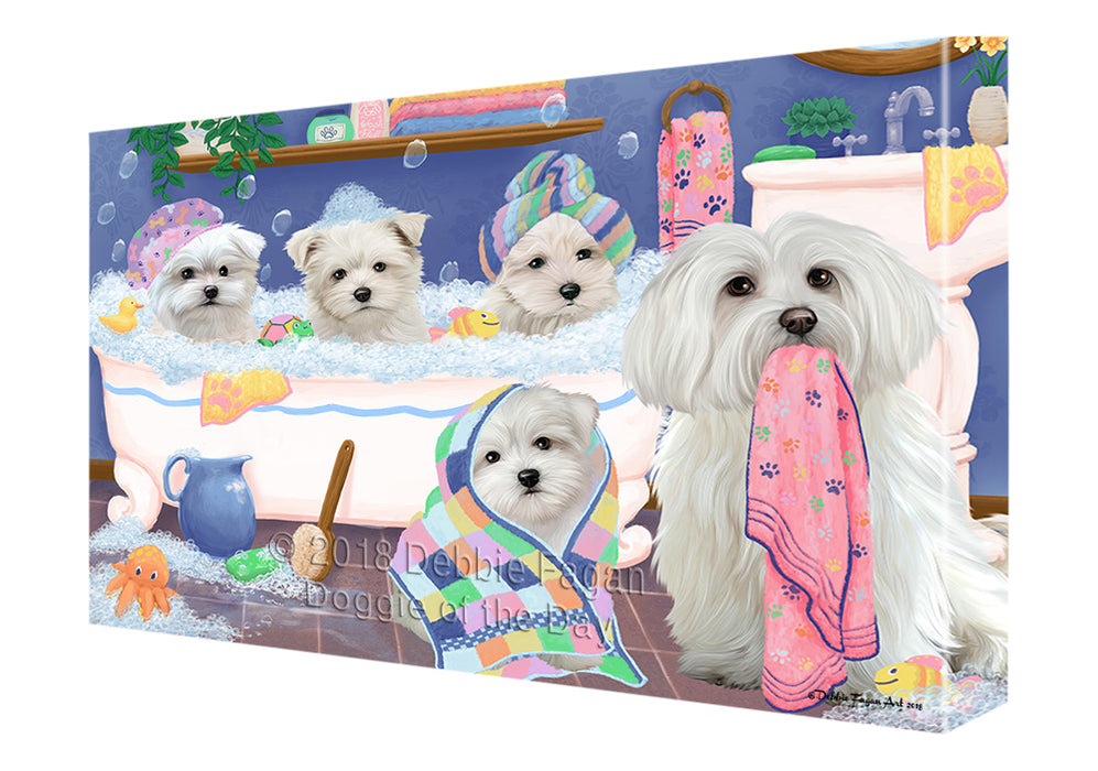 Rub A Dub Dogs In A Tub Malteses Dog Canvas Print Wall Art Décor CVS133442