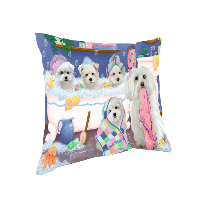 Rub A Dub Dogs In A Tub Malteses Dog Pillow PIL81500