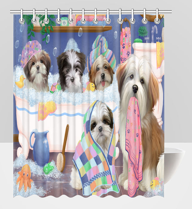 Rub A Dub Dogs In A Tub Malti Tzu Dogs Shower Curtain