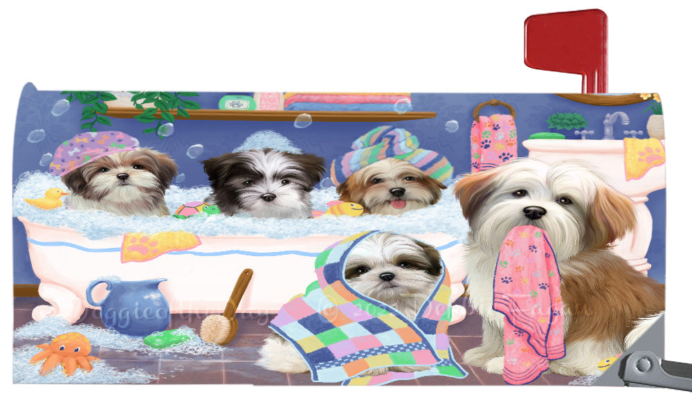 Rub A Dub Dogs In A Tub Malti Tzu Dog Magnetic Mailbox Cover Both Sides Pet Theme Printed Decorative Letter Box Wrap Case Postbox Thick Magnetic Vinyl Material