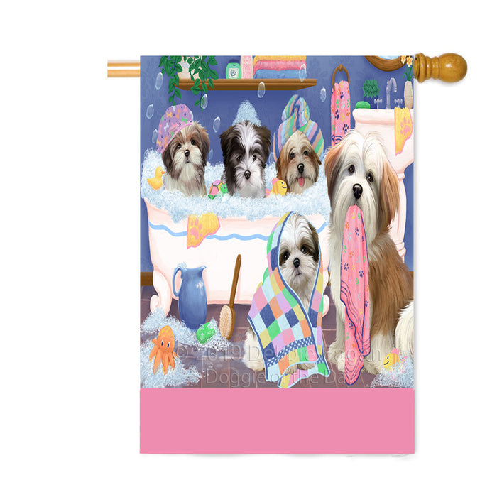 Personalized Rub A Dub Dogs In A Tub Malti Tzu Dogs Custom House Flag FLG64355