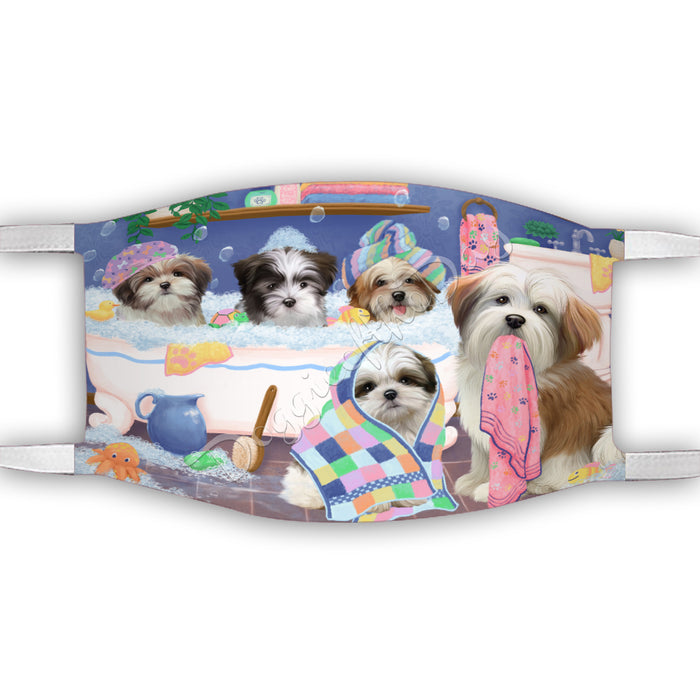 Rub A Dub Dogs In A Tub  Malti Tzu Dogs Face Mask FM49521