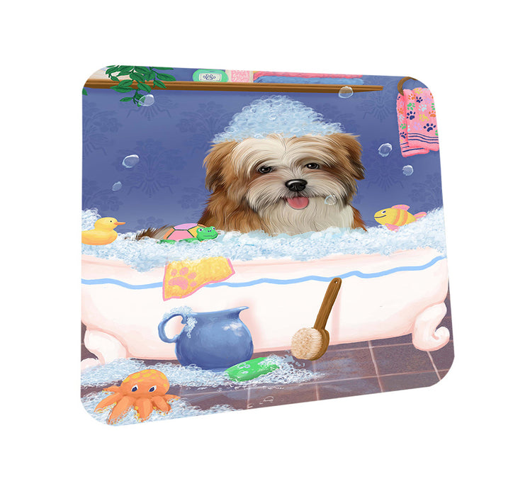 Rub A Dub Dog In A Tub Malti Tzu Dog Coasters Set of 4 CST57359