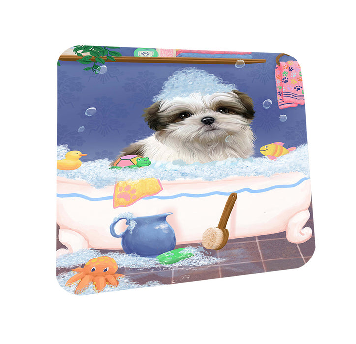 Rub A Dub Dog In A Tub Malti Tzu Dog Coasters Set of 4 CST57356