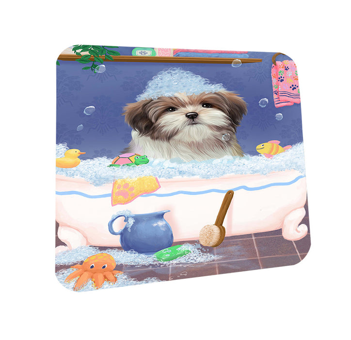 Rub A Dub Dog In A Tub Malti Tzu Dog Coasters Set of 4 CST57358