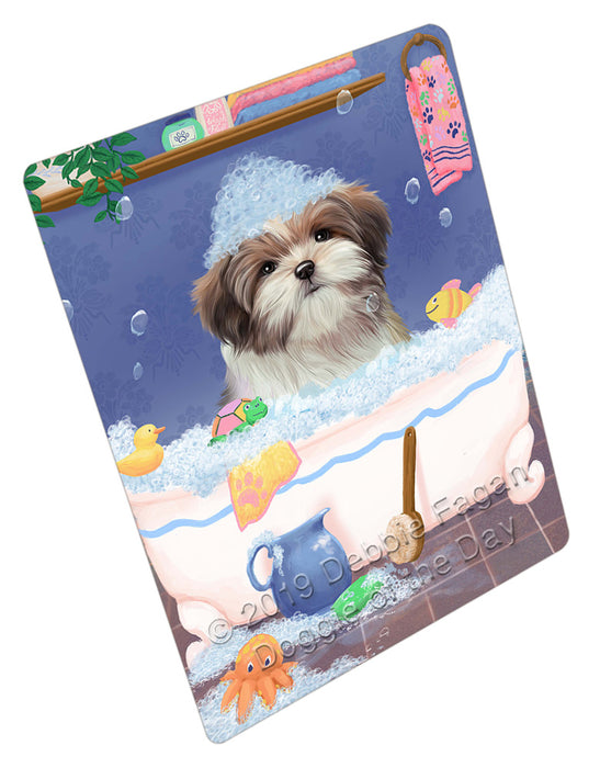 Rub A Dub Dog In A Tub Malti Tzu Dog Cutting Board - For Kitchen - Scratch & Stain Resistant - Designed To Stay In Place - Easy To Clean By Hand - Perfect for Chopping Meats, Vegetables, CA81766