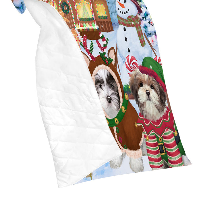 Holiday Gingerbread Cookie Malti Tzu Dogs Quilt