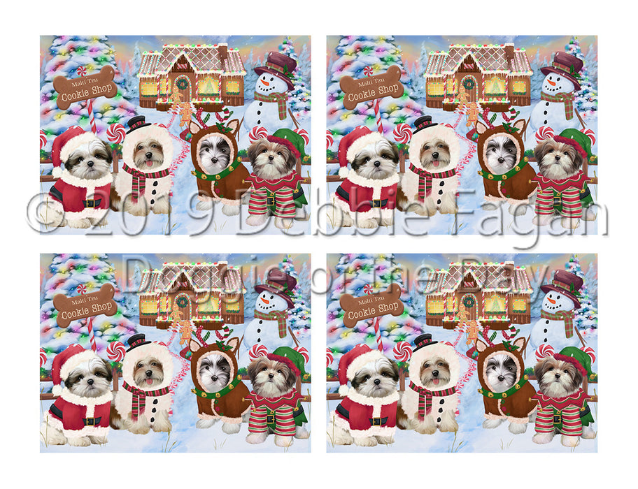 Holiday Gingerbread Cookie Malti Tzu Dogs Placemat