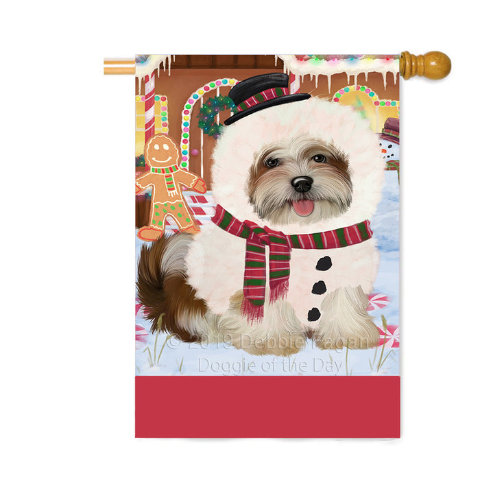 Personalized Gingerbread Candyfest Malti Tzu Dog Custom House Flag FLG63884