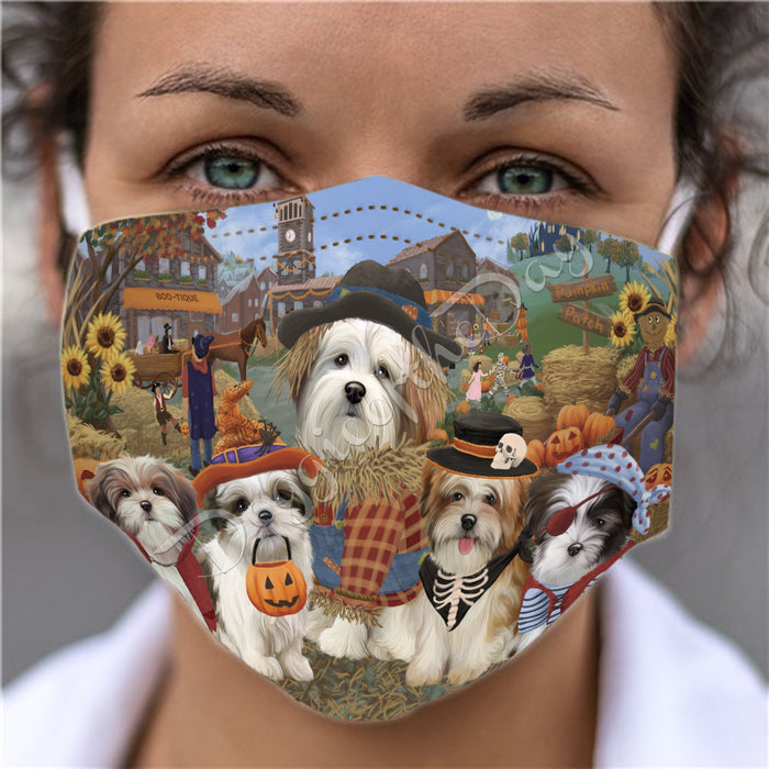 Halloween 'Round Town Malti Tzu Dogs Face Mask FM49971