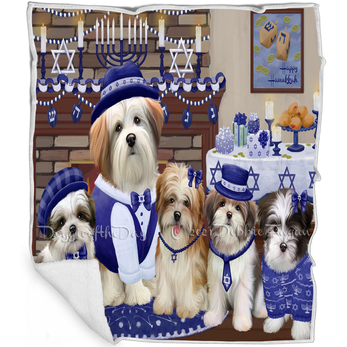 Happy Hanukkah Malti Tzu Dogs Blanket BLNKT144005
