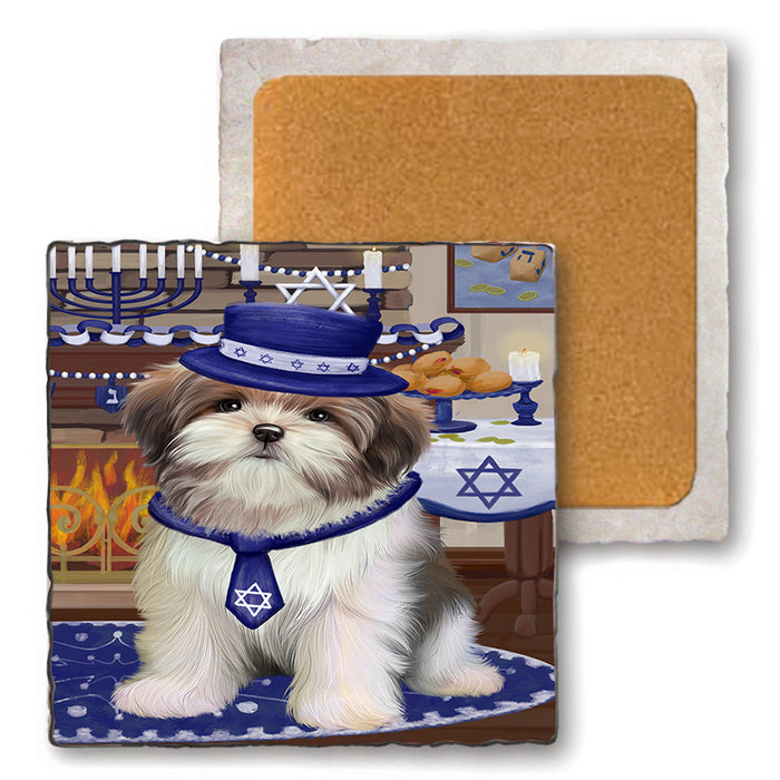 Happy Hanukkah  Malti Tzu Dogs House Flag FLG66396