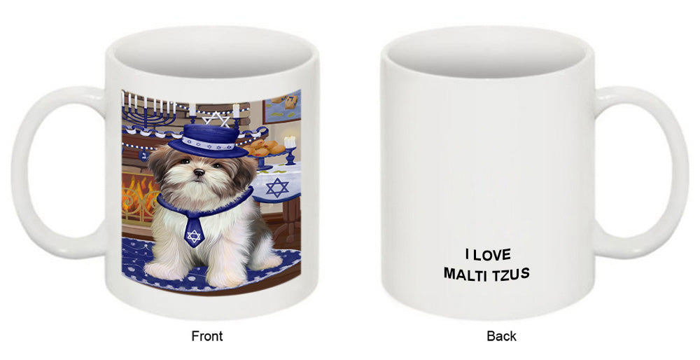 Happy Hanukkah  Malti Tzu Dogs Coffee Mug MUG52882