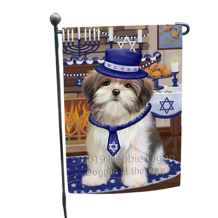 Happy Hanukkah  Malti Tzu Dogs Garden Flag GFLG66340