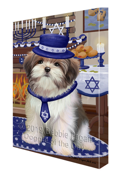 Happy Hanukkah Family Malti Tzu Dogs Canvas Print Wall Art Décor CVS144962