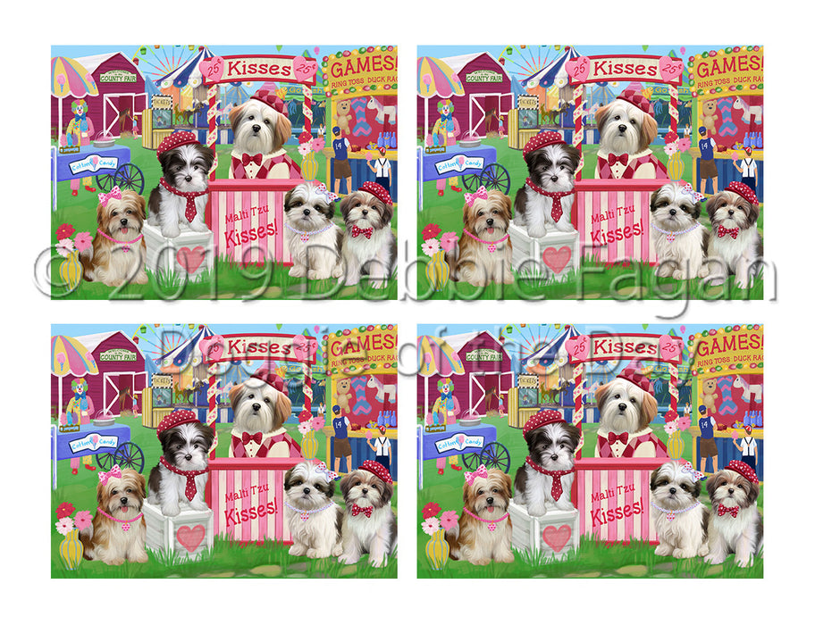 Carnival Kissing Booth Malti Tzu Dogs Placemat