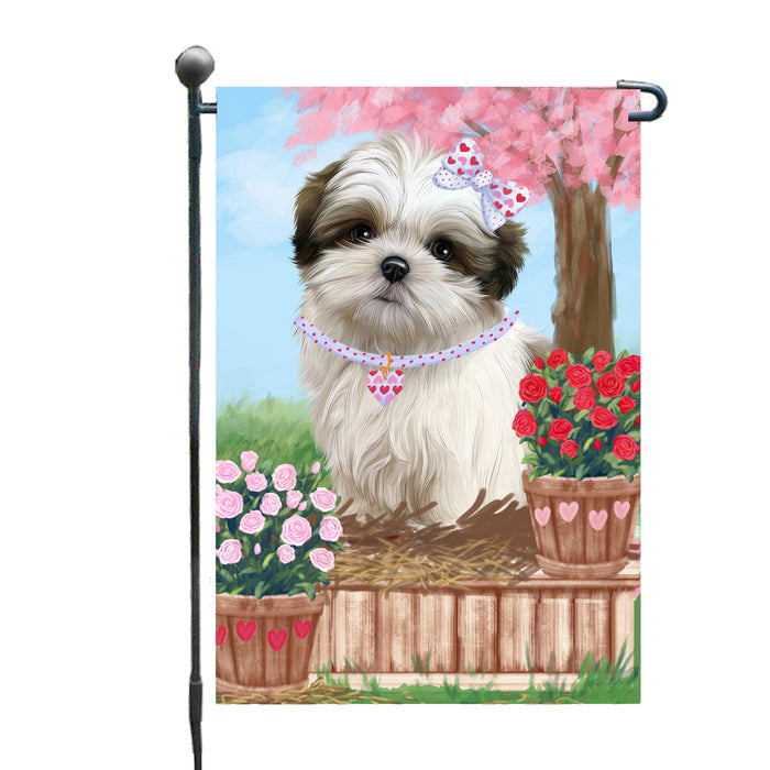 Personalized Rosie 25 Cent Kisses Malti Tzu Dog Custom Garden Flag GFLG64744
