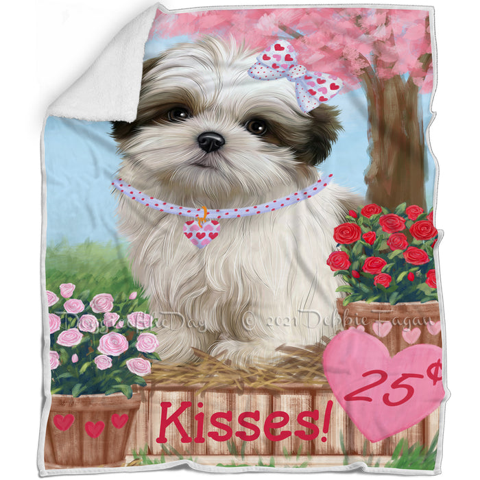 Rosie 25 Cent Kisses Malti Tzu Dog Blanket BLNKT123150