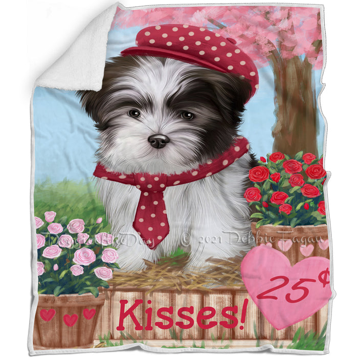 Rosie 25 Cent Kisses Malti Tzu Dog Blanket BLNKT123159