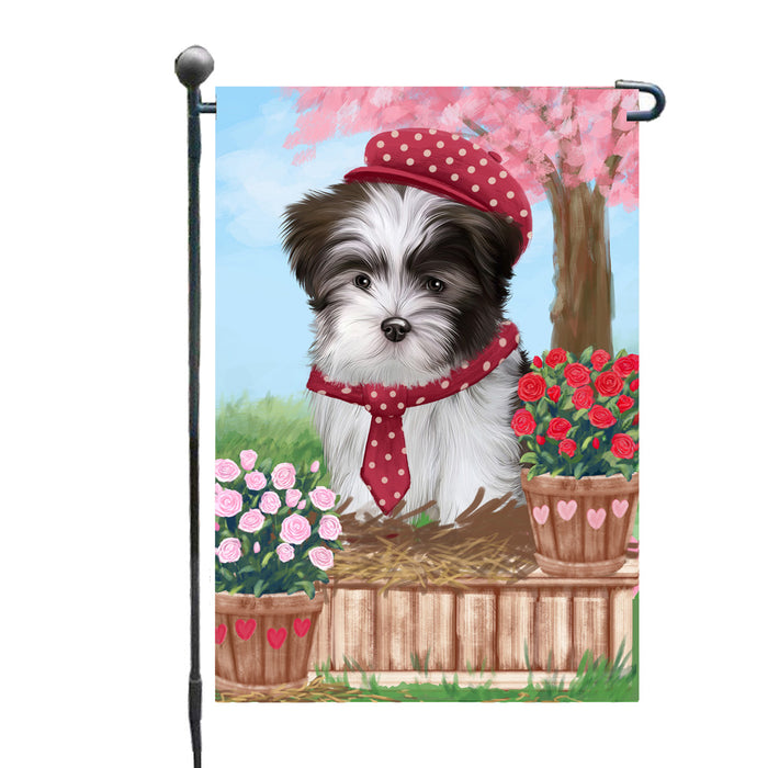Personalized Rosie 25 Cent Kisses Malti Tzu Dog Custom Garden Flag GFLG64745