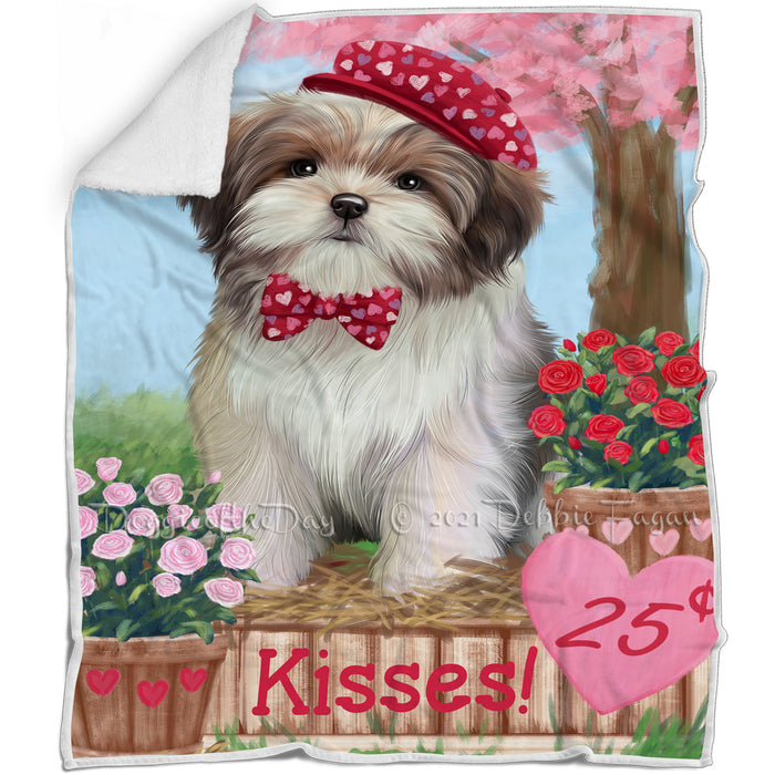 Rosie 25 Cent Kisses Malti Tzu Dog Blanket BLNKT123168