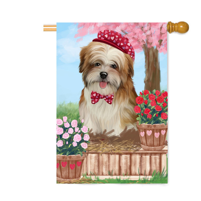 Personalized Rosie 25 Cent Kisses Malti Tzu Dog Custom House Flag FLG64895
